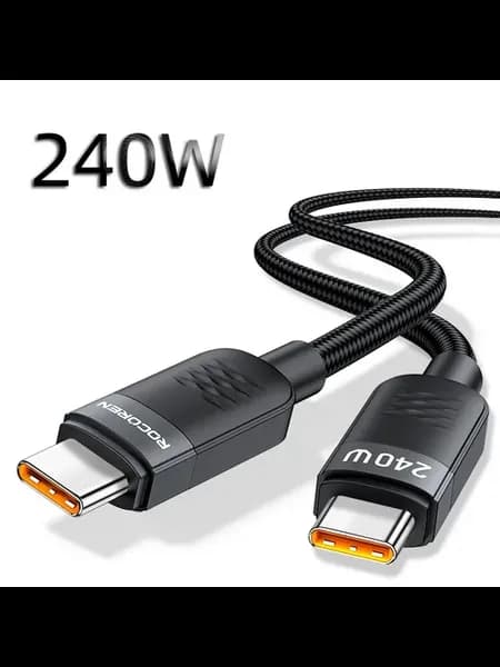 Rocoren USB C-C кабель 1м, 240W, черный