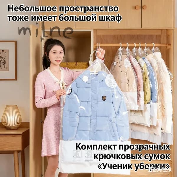 Вакуумные пакеты с вешалкой для одежды в шкаф