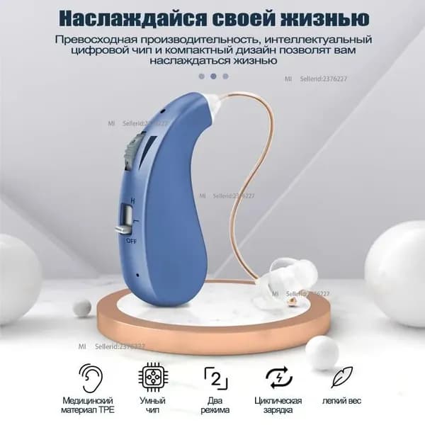 Аккумуляторный цифровой усилитель для слуховых аппаратов VHP-1206 подходит для пожилых пациентов с потерей слуха и доступен в двух цветах.