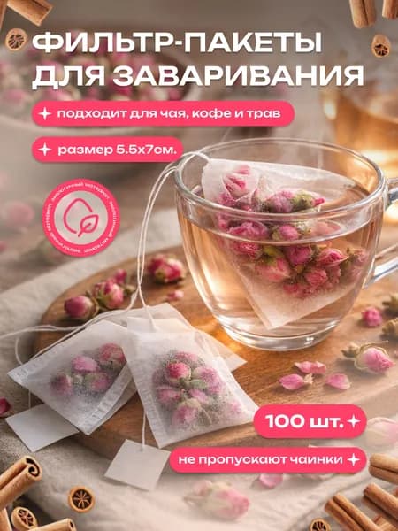 Фильтр для чая, кофе белые, 100 шт