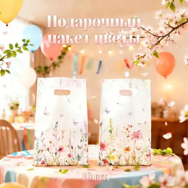 Пакет подарочный вертикальный 16.5x25 см 10 шт