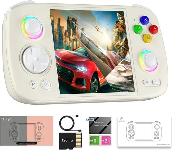 Новая портативная игровая консоль RG Cube Android 13 с квадратным экраном, которую можно подключить к телевизору и контроллеру (8+256).