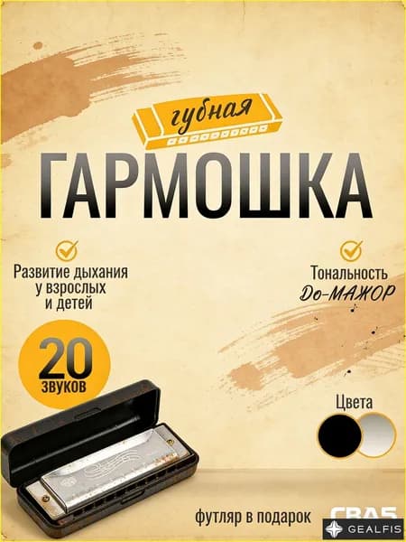 Серебряная диатоническая гармошка, премиум звучание