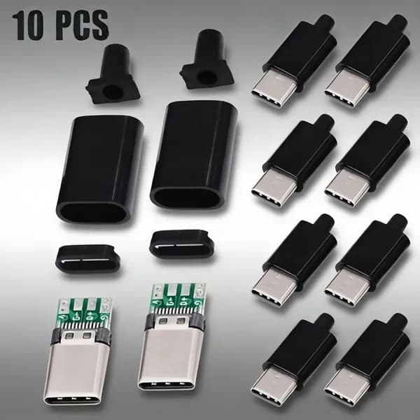 10 шт. USB 3.1 Type-C Male разъемы для пайки на плату черный или белый корпус