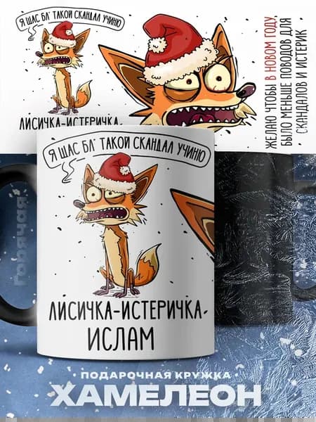 Мужская кружка хамелеон Ислам лисичка истиричка