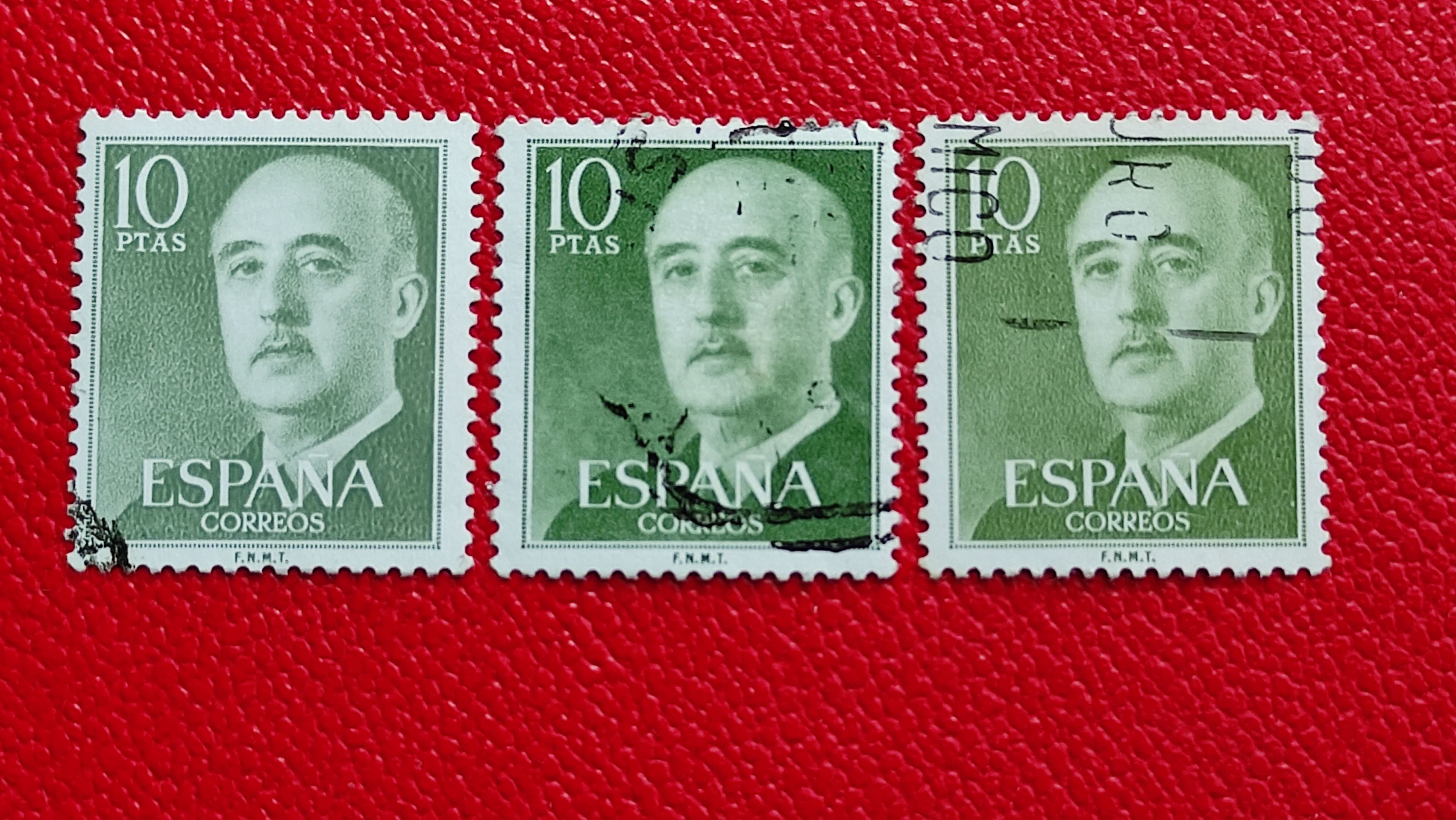 Марки Испания 1955. Разновидности - разные цвета: "Генерал Франко" См. фото. Редкость