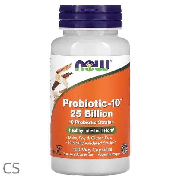 Пробиотики NOW Foods Probiotic-10, 25 млрд, 100 вегетарианских капсул
