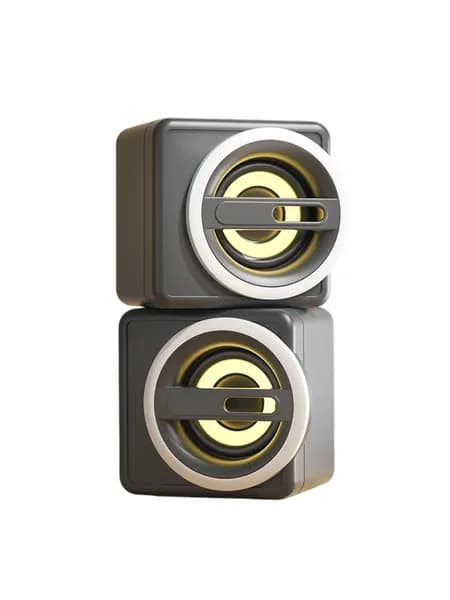 Мини-USB-колонки с подсветкой, Черный - Версия для освещения