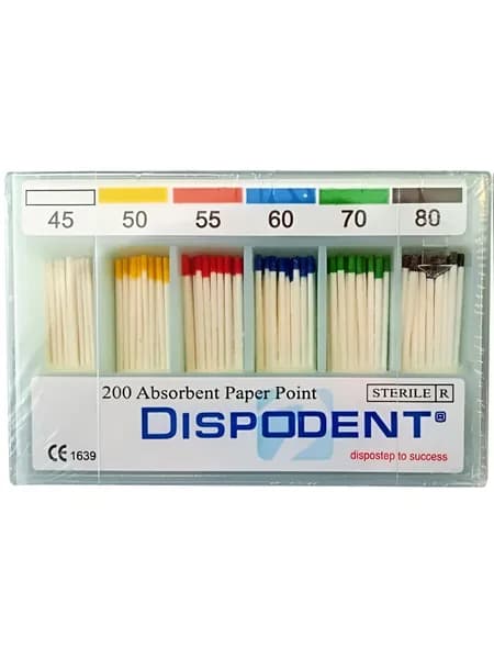 Штифты бумажные 02 №45-80, 200 шт, (Dispodent)