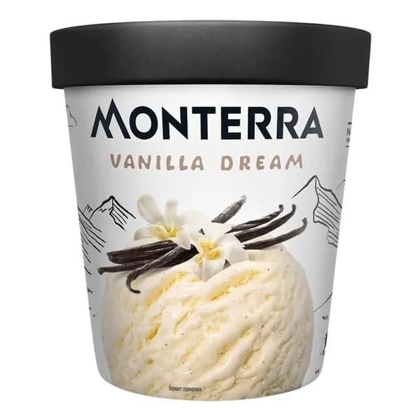 Мороженое пломбир Monterra с ванилью БЗМЖ 252 г