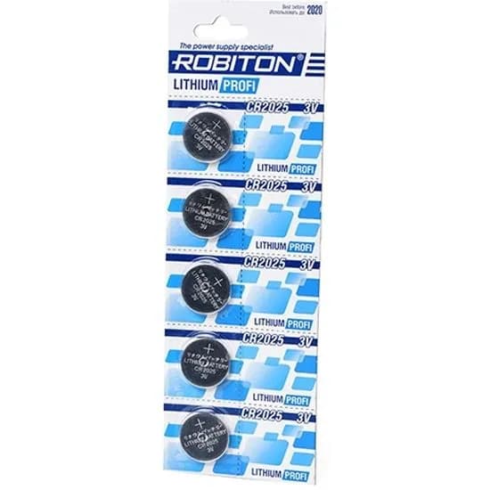 Элемент питания Robiton Profi CR2025 бл 5 (14607075947198)