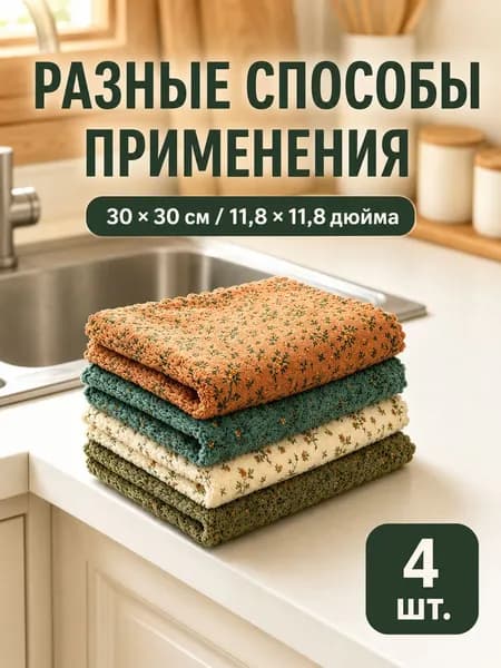 Полотенце кухонное towel, 30x30, 4шт