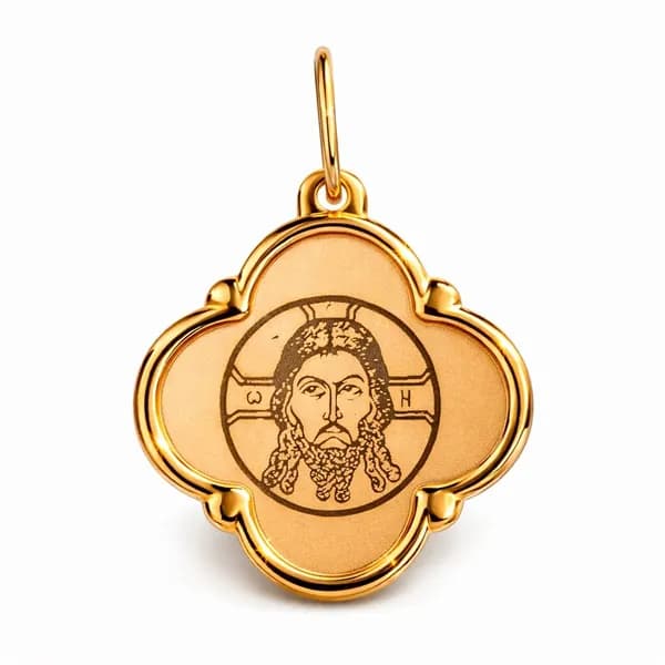 Икона Спас Нерукотворный из красного золота 375 пробы 585GOLD