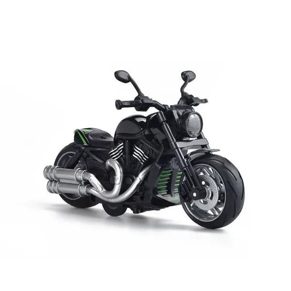 Металлическая модель мотоцикла Harley Davidson, черный цвет, игрушка для детей, коллекционная модель с инерционным механизмом