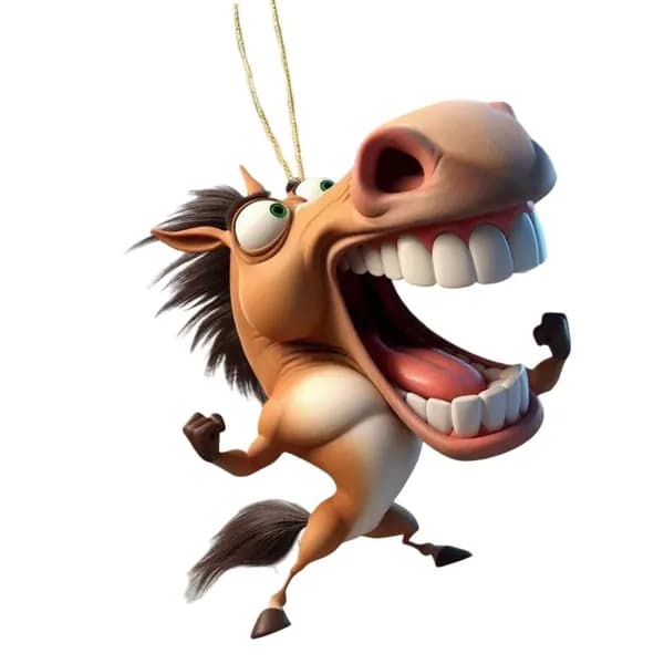 Декоративный кулон Big mouth horse из плоского акрила 2d-стиль 4