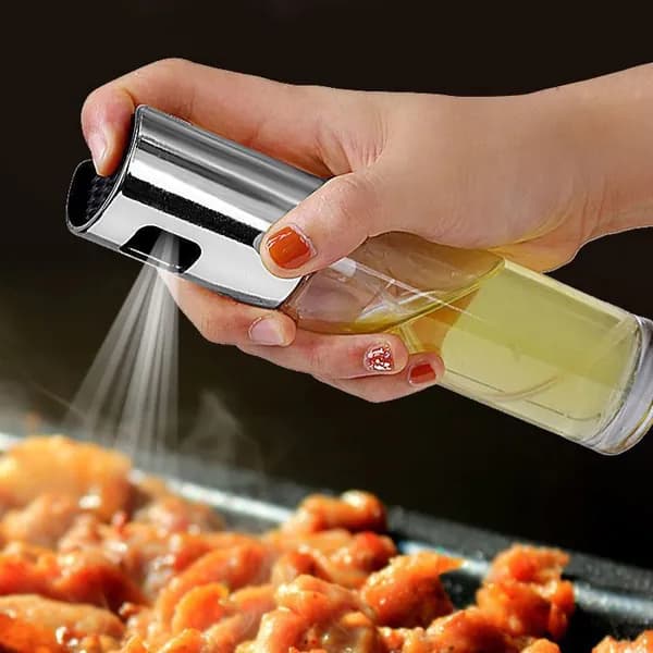 Распылитель для масла кухонный стеклянный с металлическим распылителем, 100 мл: золотой для оливкового масла, гриля и запекания