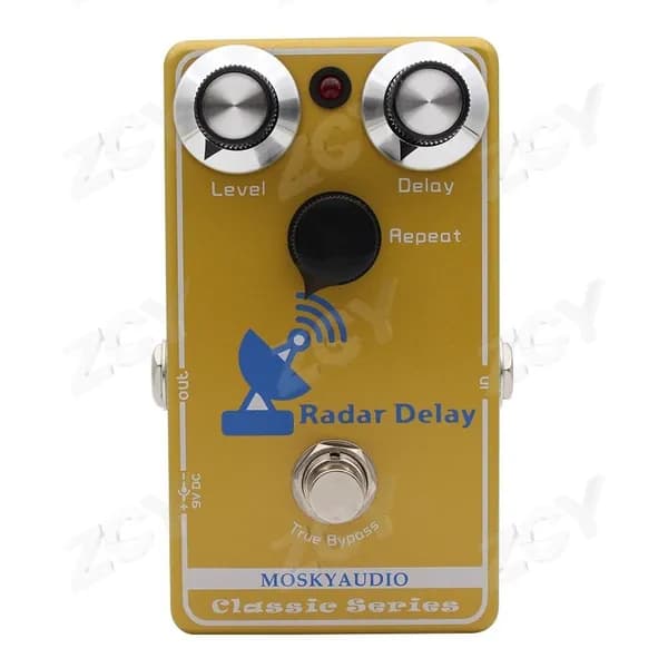 MOSKY Radar Delay BBD DELAY: Гитарная Педаль Эффектов с Аналоговым Трактом, Аналоговой Задержкой и Естественным Звуком