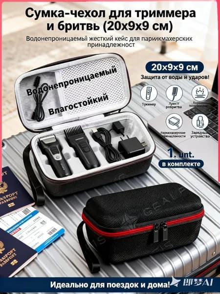 Сумка-кейс для триммера, машинки для стрижки, электробритвы, парикмахерских принадлежностей, 20x9x9 см, водонепроницаемый, жесткий
