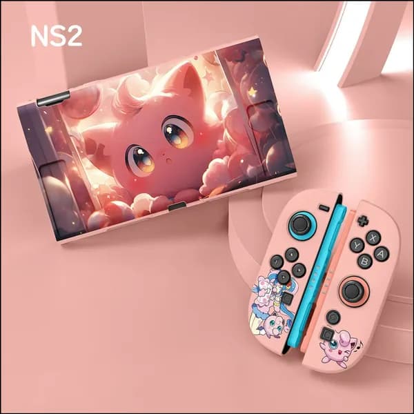Эксклюзивный силиконовый чехол RL для Nintendo Switch 2, модель Джигглипуф в розовом цвете