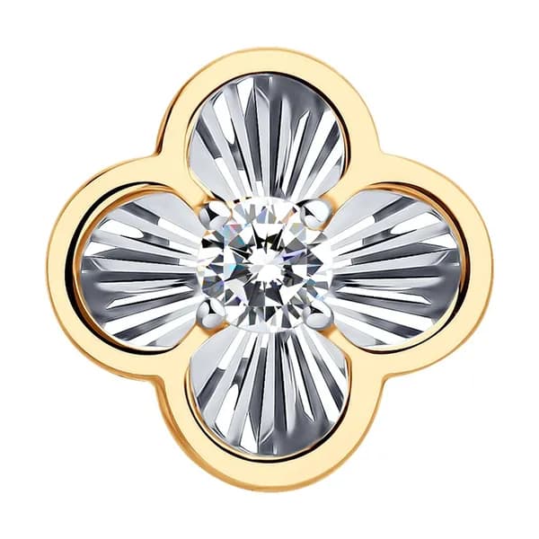 Золотая подвеска DIAMANT-ONLINE с фианитом 585 пробы