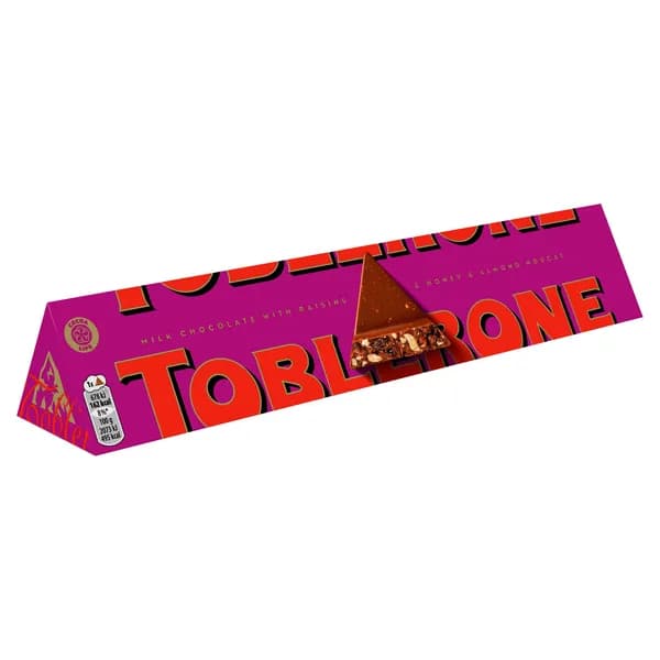 Шоколад Toblerone медово-миндальная нуга, изюм, фундук 100г
