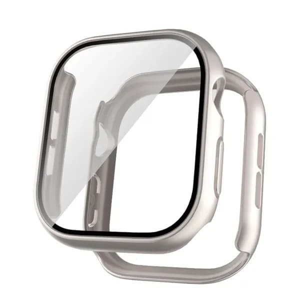 Закаленное стекло + чехол для аксессуаров Apple Watch 40 41 42 44 45 46 мм Защитная пленка для экрана Apple watch Case Серии 10 9 8 7 SE 6 5 4