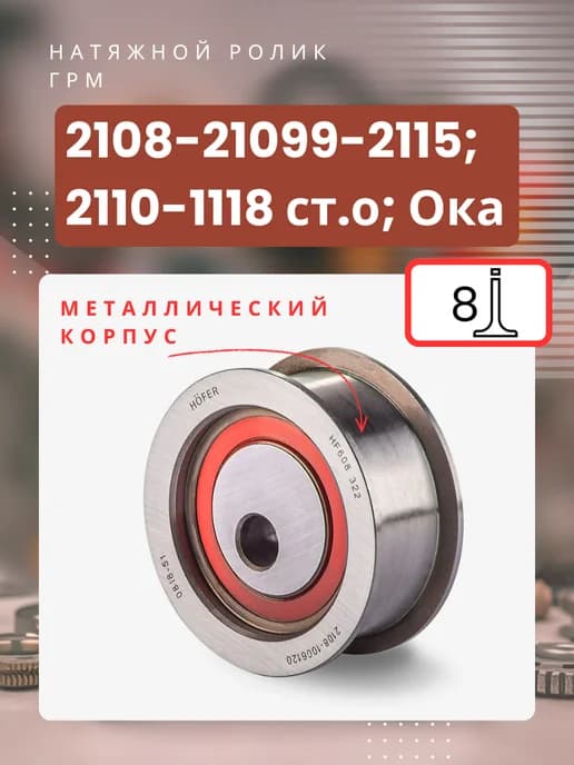 Ролик ГРМ для Ваз 2108, 2109, 2115, Ока - 8 кл металлический