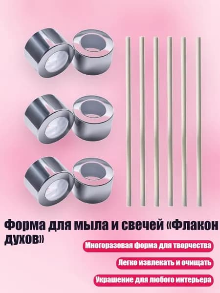 Форма для мыла и свечей Флакон духов , Серебро - Полая крышка