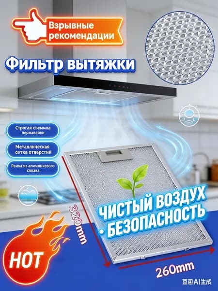 1 шт. фильтр для вытяжки 260x320 кухонная вытяжка металлическая сетка