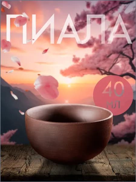 ЧайЧай Пиала Без принта 40 мл черный, 1 шт