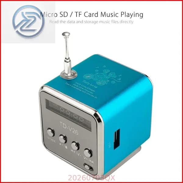мини колонка TD-V26 с 1-дюймовым дисплеем и FM тюнером