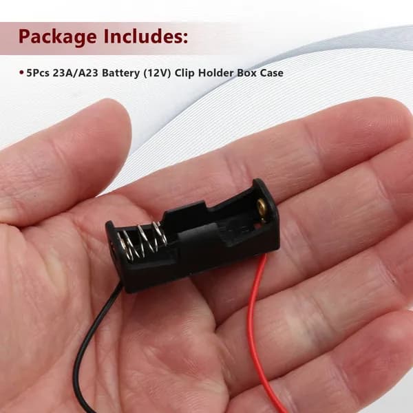 5шт. 23A/A23 Батарея (12V) Футляр совместим с держателя зажима, черный