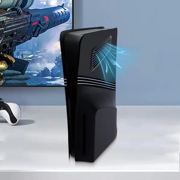 Корпус для PlayStation 5 Pro с приводом, чёрный, из АБС-пластика, с отверстиями для охлаждения