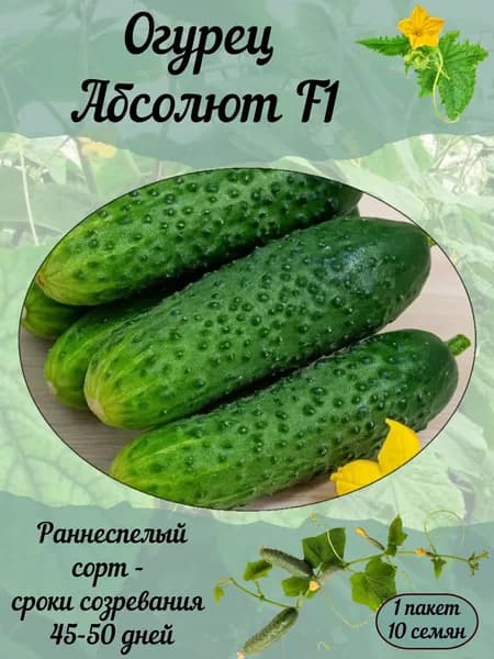 Огурец Абсолют F1, семена, 10 шт., 15 гр.