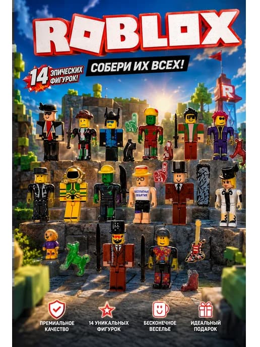 Игровой набор Роблокс 14 фигурок roblox