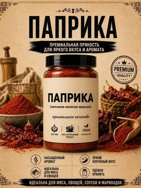 Паприка красная молотая копченая 130 г