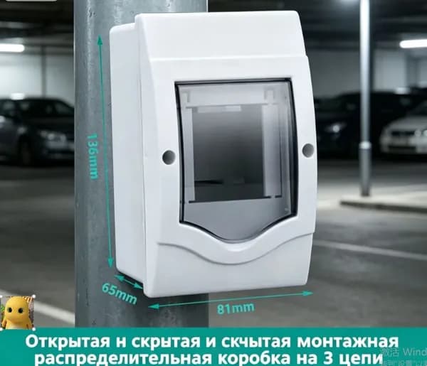 Полностью пластиковая распределительная коробка для поверхностного монтажа и скрытия