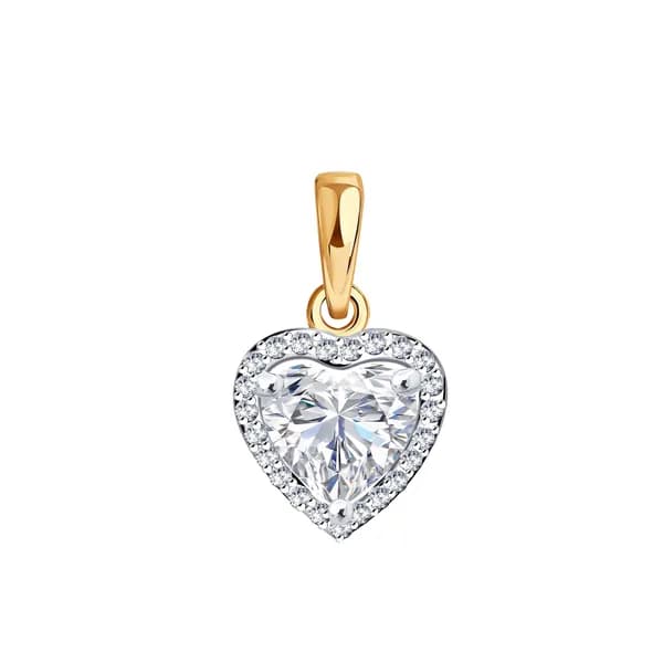 Золотая подвеска DIAMANT-ONLINE с фианитом 585 пробы