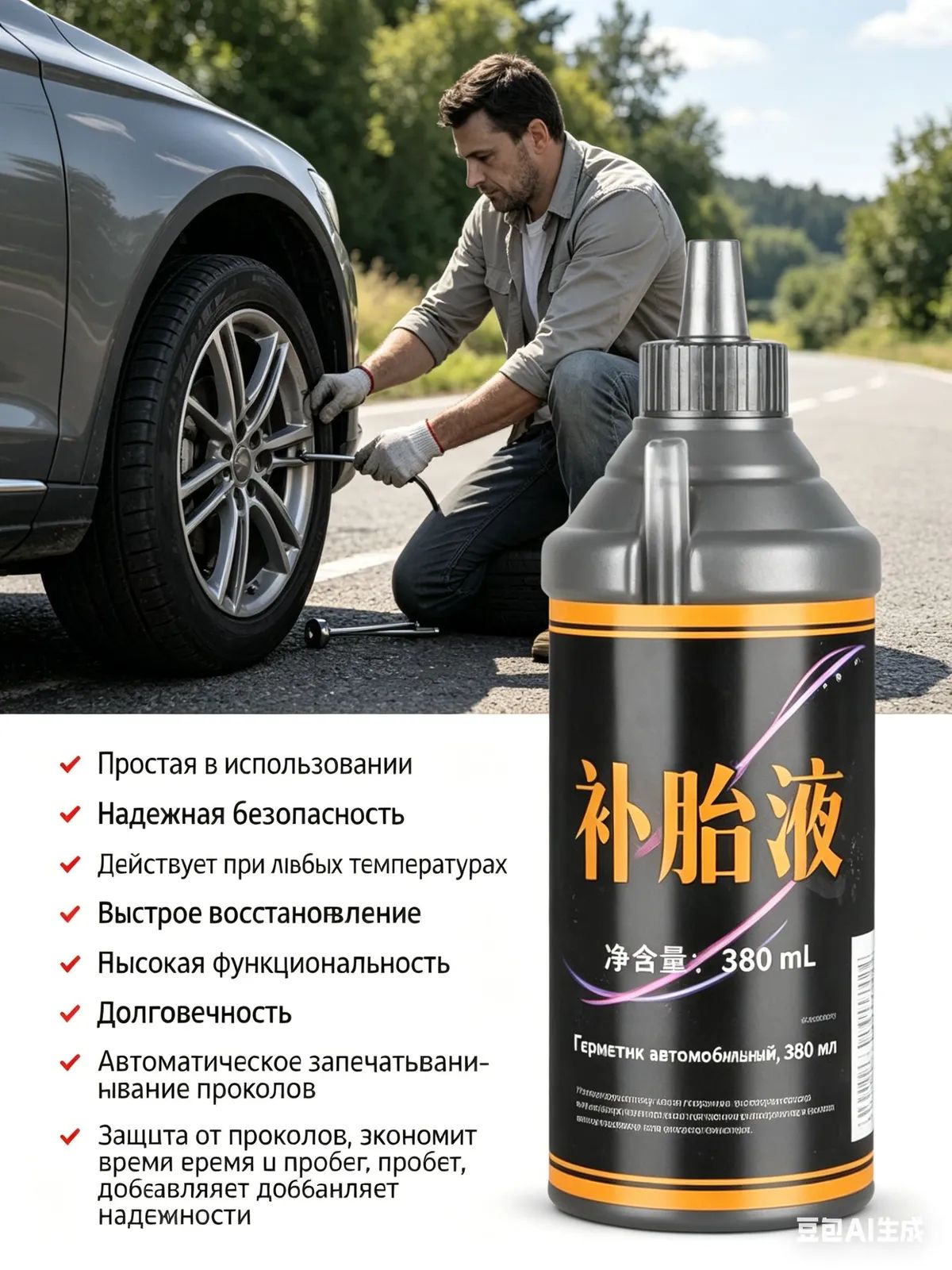 Герметик автомобильный, 380 мл, 1 шт.