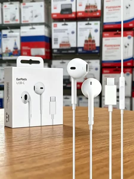 Наушники проводные с микрофоном, USB Type-C, белый