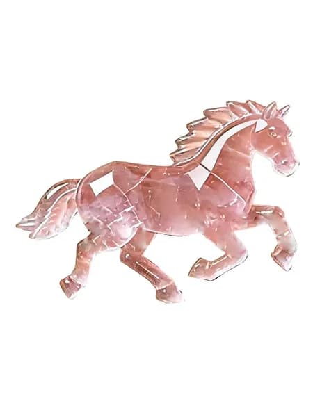 (1 шт.) Карточка с кристаллами Lucky Horse из акрила - светло-розовая