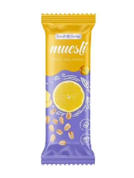 Батончик мюсли Лимон, мед, имбирь 1 шт 50 г ComForte
