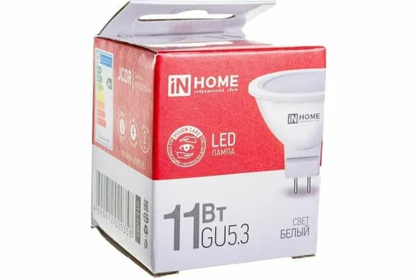 IN HOME Лампочка, Цоколь:GU5.3, 11 Вт, Светодиодная, 1 шт.