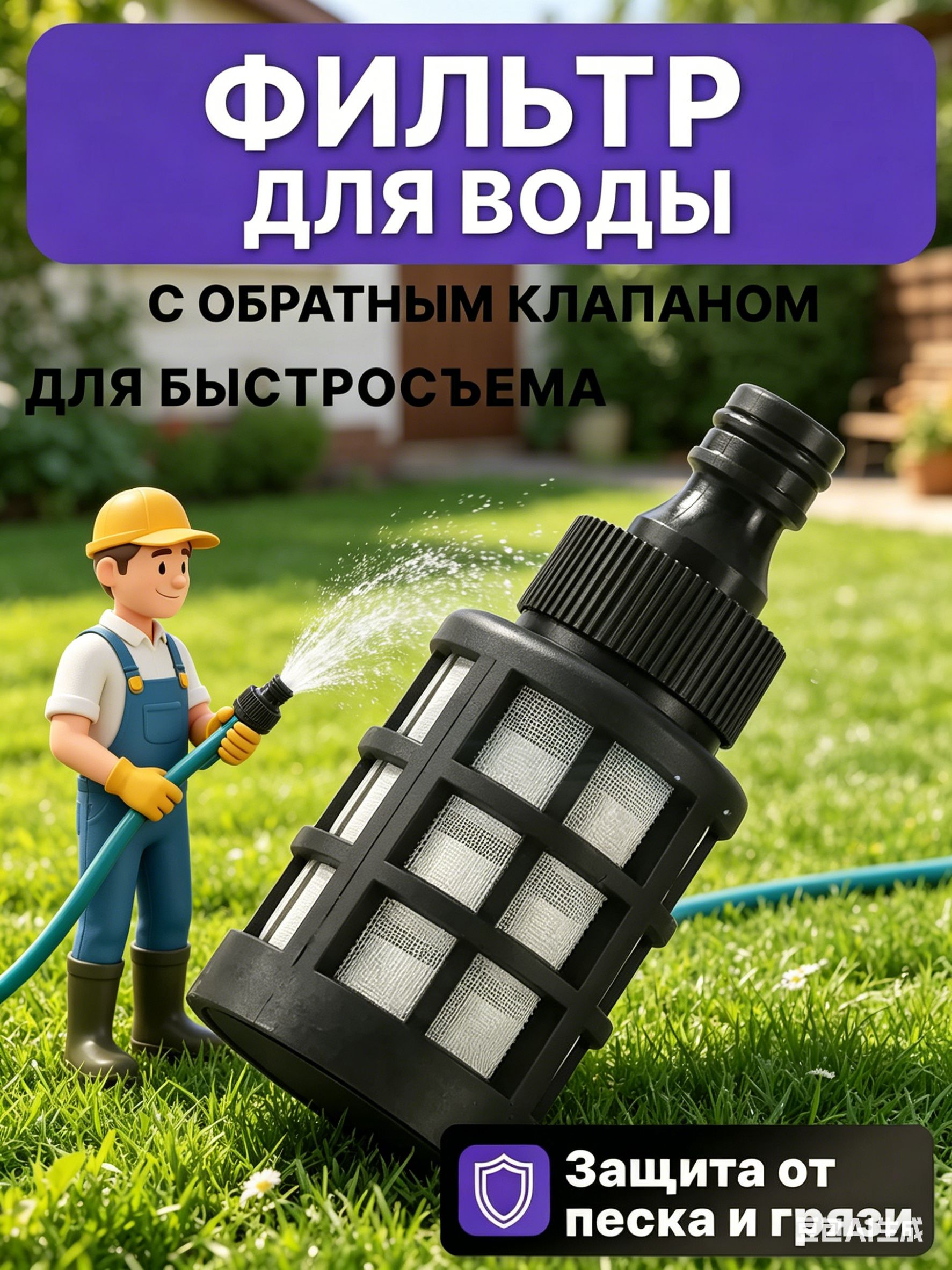 Фильтр с обратным клапаном для мойки высокого давления