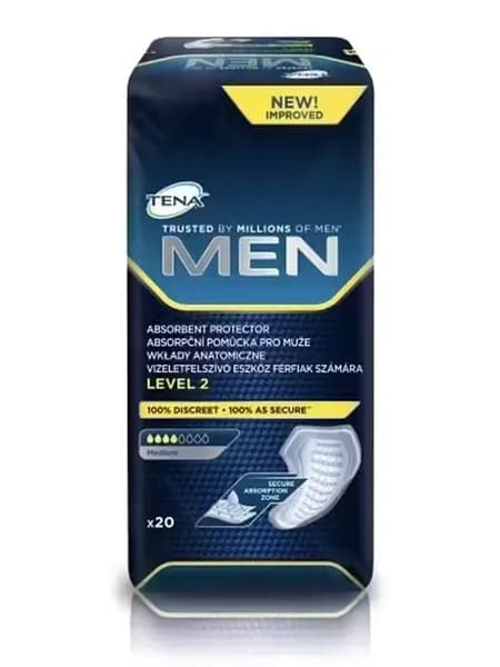 Прокладки урологические для мужчин Tena Men Level 2 Medium, 4 капли, 500 мл, 20 прокладок в пачке, 1 пачка