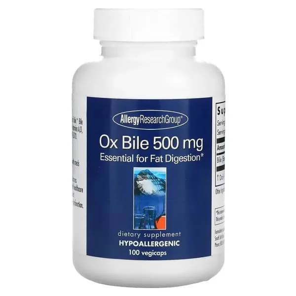 , Ox Bile, бычья желчь, 500 мг, 100 растительных капсул