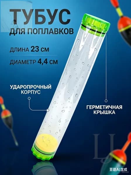Тубус для поплавков 23 см прозрачный органайзер
