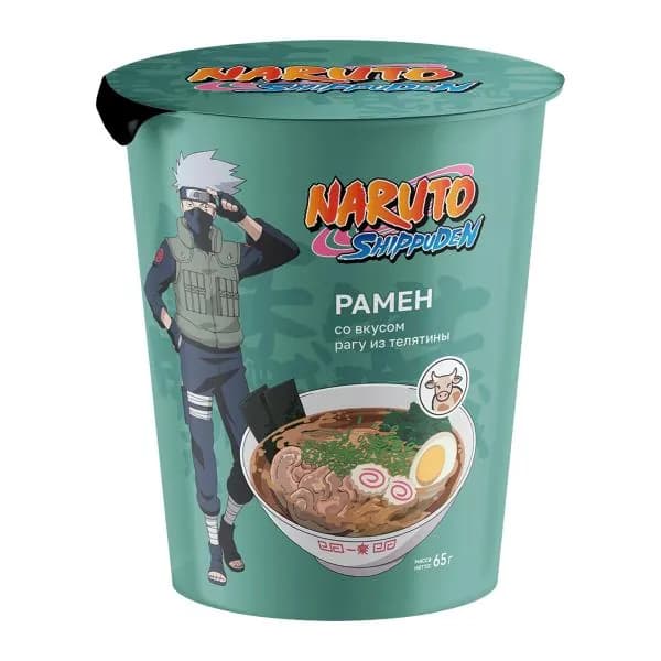 Лапша быстрого приготовления Рамен со вкусом рагу из телятины Naruto 65г