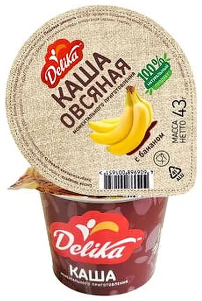 Каша овсяная Delica с бананом, 43 г