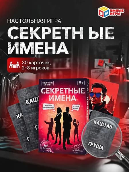 Настольная карточная игра Секретные имена для детей от 8 лет и взрослых Умные игры